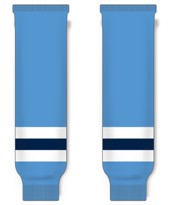 Modelline 1975-76 Pittsburgh Penguins Away Sky Blue Knit Ice Hockey Socks