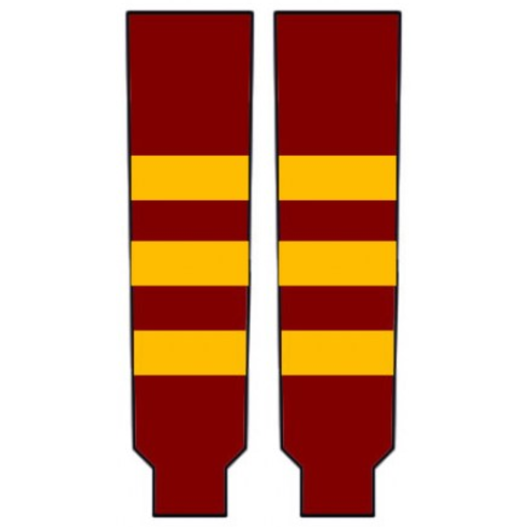 Modelline 2011 Calgary Flames Heritage Classic Burgundy/Gold Knit Ice Hockey Socks