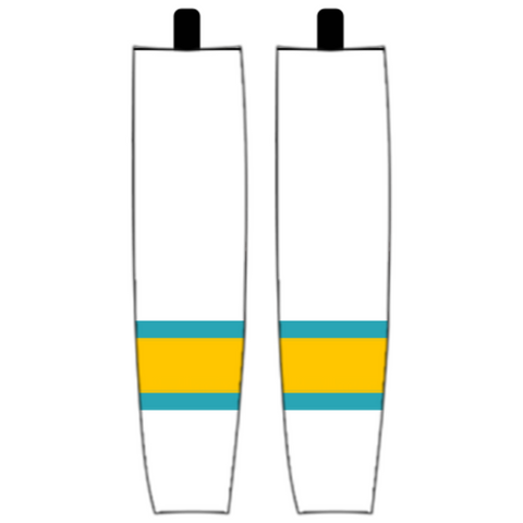 Modelline 2023 San Jose Sharks Reverse Retro Golden Seals White Sublimated Mesh Ice Hockey Socks