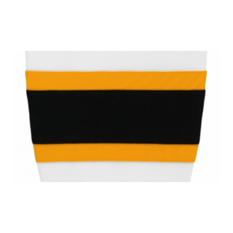 Athletic Knit (AK) HS2100-499 2007 Boston Bruins White Mesh Ice Hockey Socks