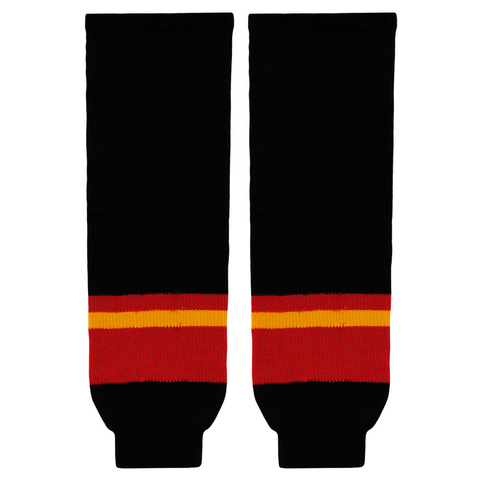 Modelline 1995-2009 Calgary Flames Home Black Knit Ice Hockey Socks