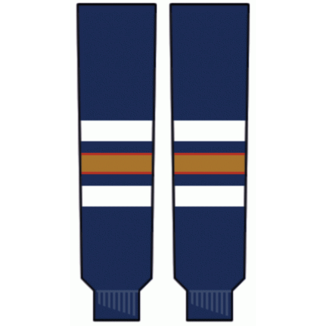 Modelline 1990s Edmonton Oilers Home Navy Knit Ice Hockey Socks