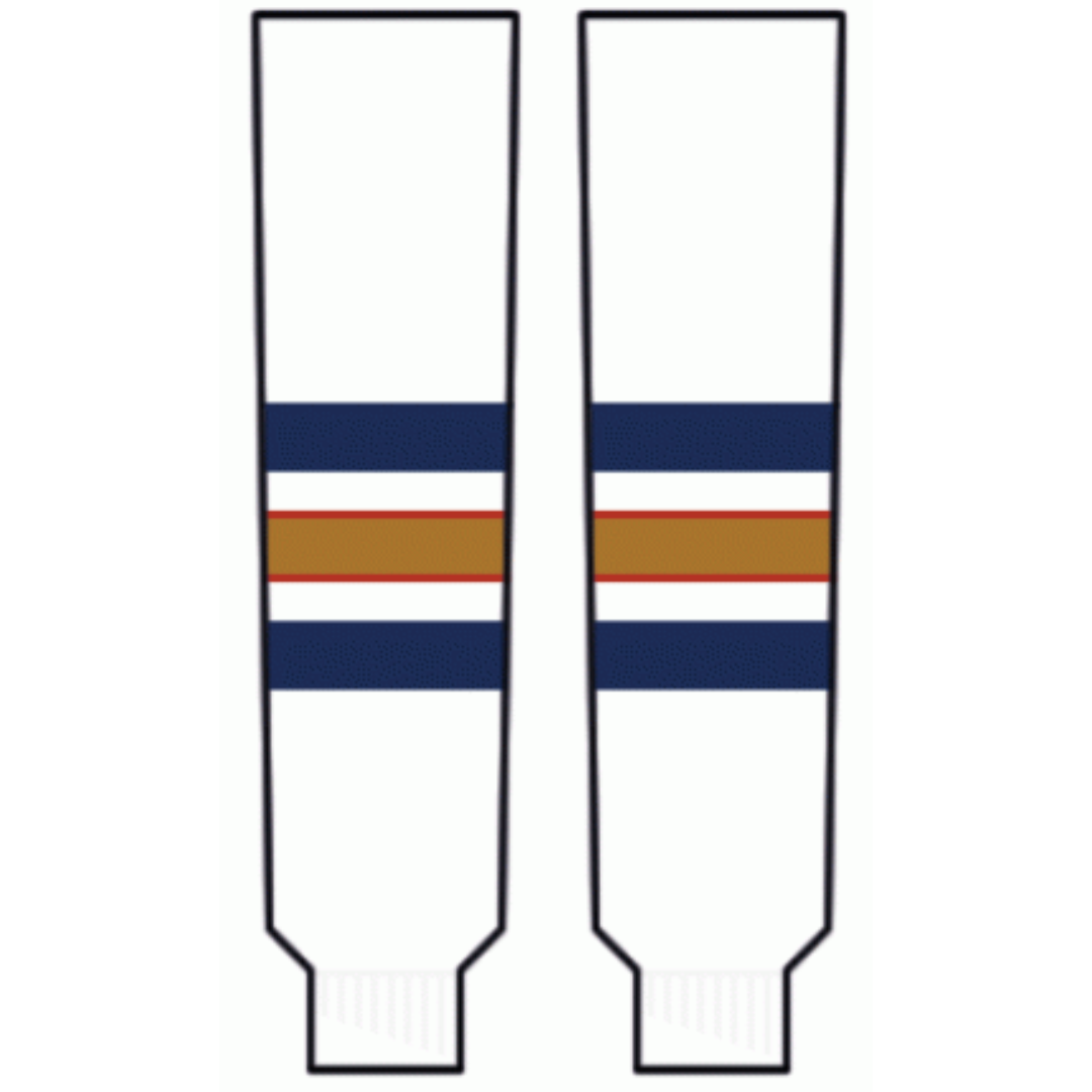 Modelline 1990s Edmonton Oilers Away White Knit Ice Hockey Socks