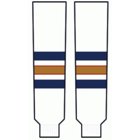 Modelline 1990s Edmonton Oilers Away White Knit Ice Hockey Socks