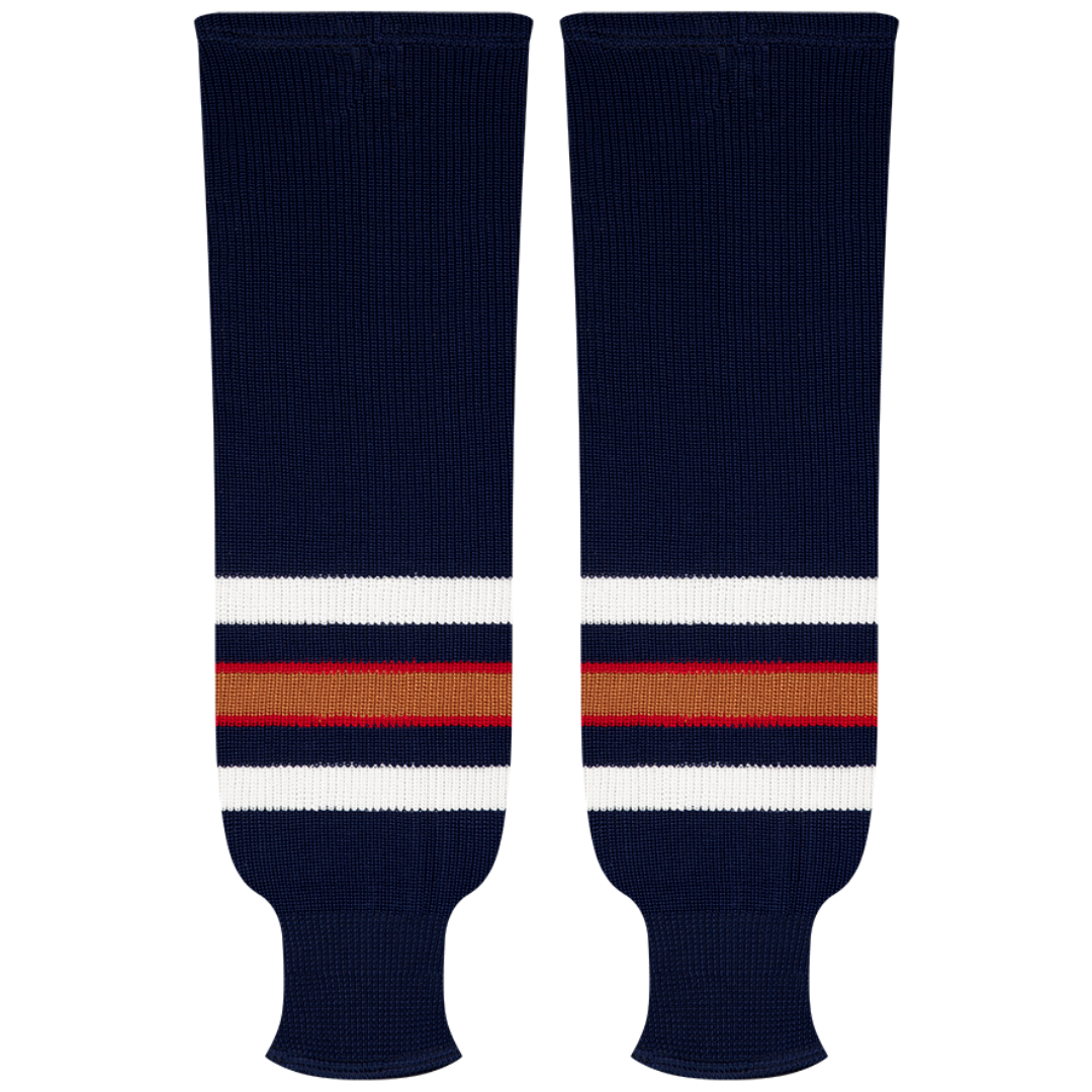 Kobe Sportswear 9837A Edmonton Oilers Away Pro Knit Ice Hockey Socks