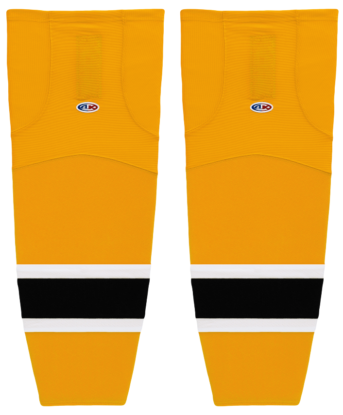 Athletic Knit (AK) HS2100-298 Boston Bruins Gold Mesh Ice Hockey Socks