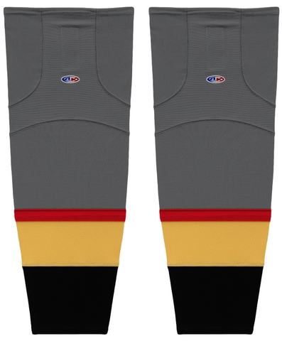 Athletic Knit (AK) HS2100-394 2017 Las Vegas Golden Knights Charcoal Grey Mesh Ice Hockey Socks