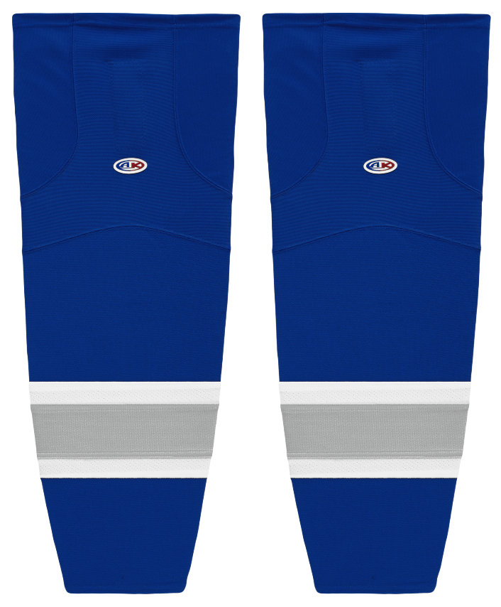 Athletic Knit (AK) HS2100-446 Royal Blue/Grey/White Mesh Ice Hockey Socks