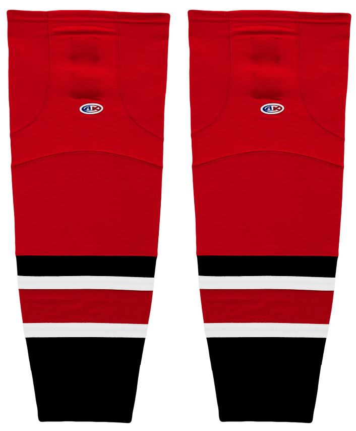 Athletic Knit (AK) HS2100-532 2017 Carolina Hurricanes Red Mesh Ice Hockey Socks
