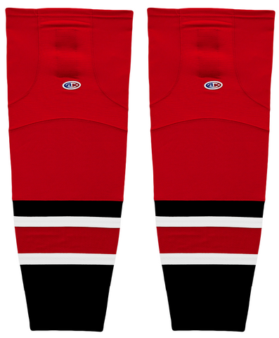 Athletic Knit (AK) HS2100-532 2017 Carolina Hurricanes Red Mesh Ice Hockey Socks