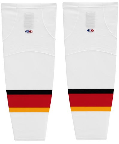 Athletic Knit (AK) HS2100-882 2013 Calgary Flames White Mesh Ice Hockey Socks