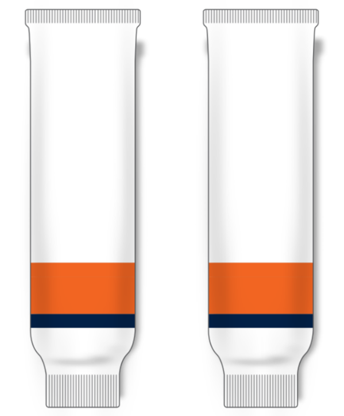Modelline Bridgeport Sound Tigers Home White Knit Ice Hockey Socks