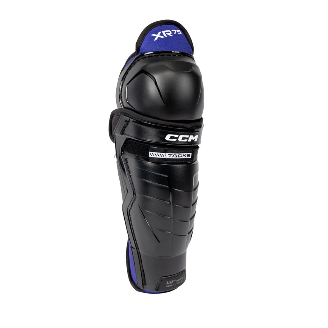 Black shin guard with CCM branding on a white background