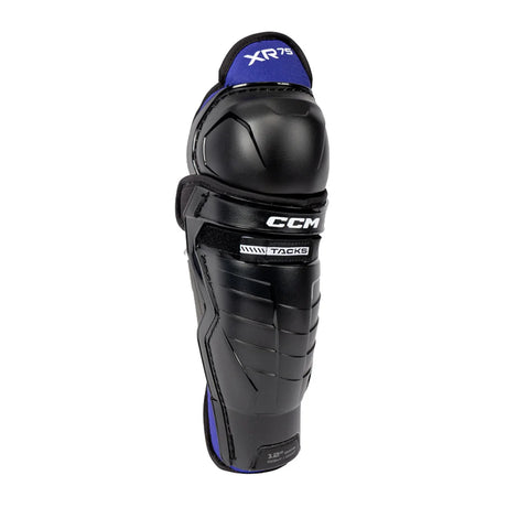 Black shin guard with CCM branding on a white background