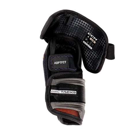 Black CCM XR85 elbow pad back side on white background