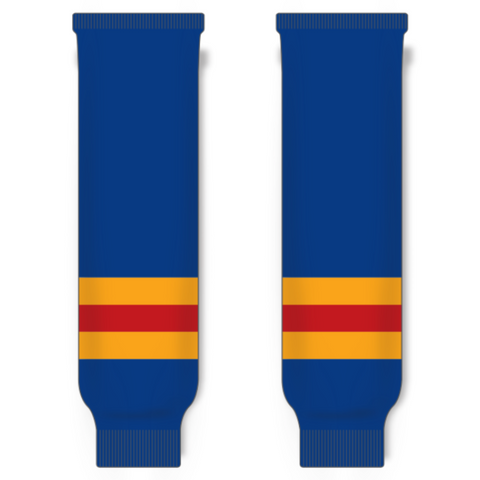 Modelline 1970s Colorado Rockies Away Royal Blue Knit Ice Hockey Socks