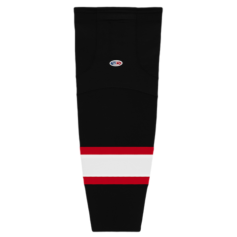 Athletic Knit (AK) HS2100-536 Ottawa Senators Black with White Stripe Mesh Ice Hockey Socks