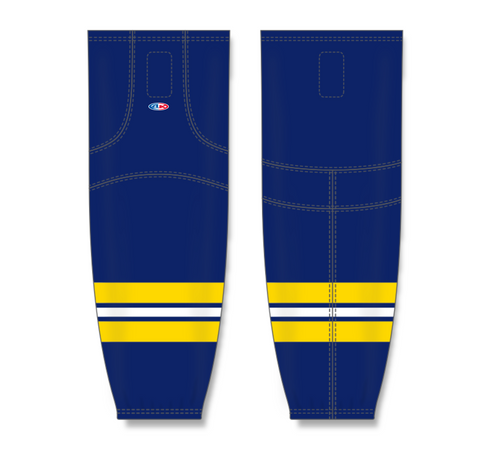 Athletic Knit (AK) HS2100-589 2011 University of Michigan Wolverines Navy Mesh Ice Hockey Socks