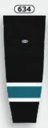 Athletic Knit (AK) HS2100-634 2008 San Jose Sharks Third Black Mesh Ice Hockey Socks