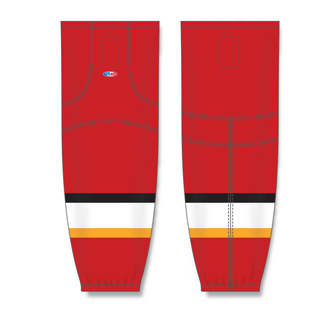 Athletic Knit (AK) HS2100-883 2013 Calgary Flames Red Mesh Ice Hockey Socks