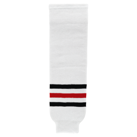 Athletic Knit (AK) HS630-305 Chicago Blackhawks White Knit Ice Hockey Socks