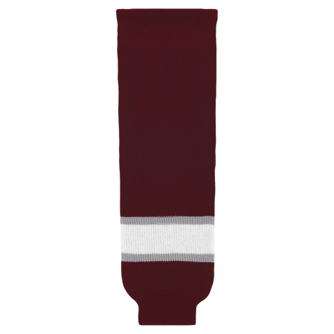 Modelline HS630-343 Maroon/Grey/White Knit Ice Hockey Socks