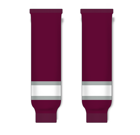 Modelline HS630-343 Maroon/Grey/White Knit Ice Hockey Socks