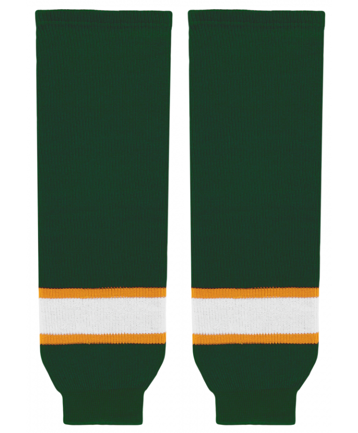 Athletic Knit (AK) HS630-439 Dark Green/Gold/White Knit Ice Hockey Socks