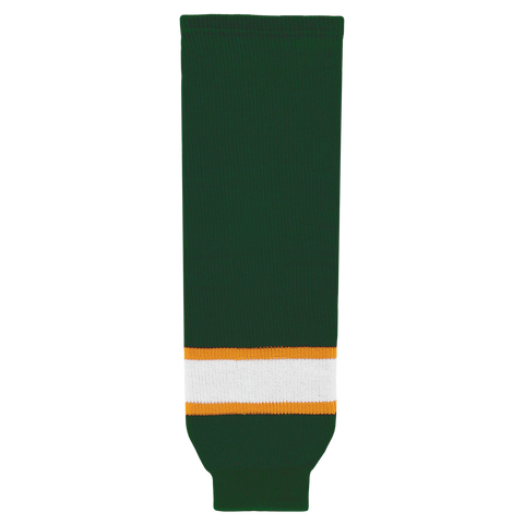 Athletic Knit (AK) HS630-439 Dark Green/Gold/White Knit Ice Hockey Socks