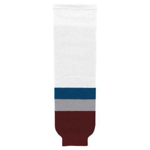 Athletic Knit (AK) HS630-805 2011 Colorado Avalanche White Knit Ice Hockey Socks