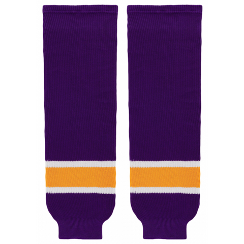 Athletic Knit (AK) HS630-751 Vintage Los Angeles Kings Purple Knit Ice Hockey Socks