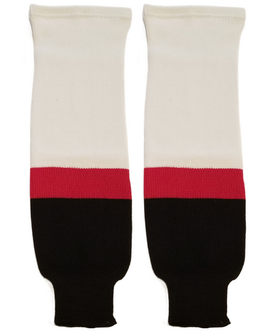 Modelline Lake Erie Monsters Home White Knit Ice Hockey Socks