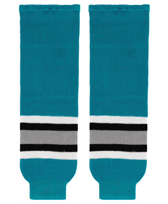 Modelline 1990s San Jose Sharks Away Teal Knit Ice Hockey Socks