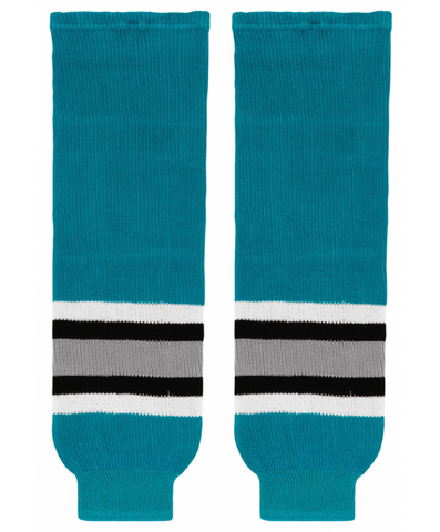 Modelline 1990s San Jose Sharks Away Teal Knit Ice Hockey Socks