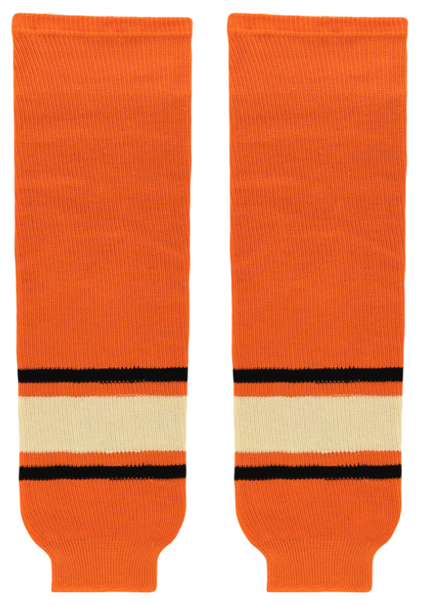 Modelline 2012 Philadelphia Flyers Winter Classic Orange/Black/Sand Knit Ice Hockey Socks