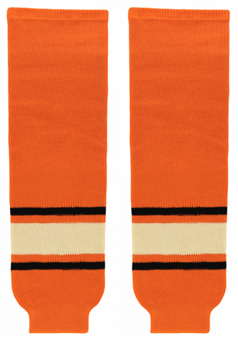Modelline 2012 Philadelphia Flyers Winter Classic Orange/Black/Sand Knit Ice Hockey Socks