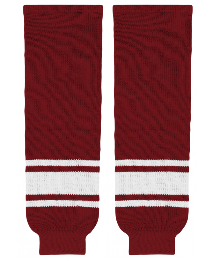 Modelline Montreal Junior Hockey Club Away Burgundy Knit Ice Hockey Socks