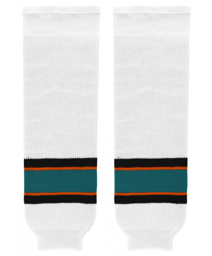 Modelline San Jose Sharks Away White Knit Ice Hockey Socks