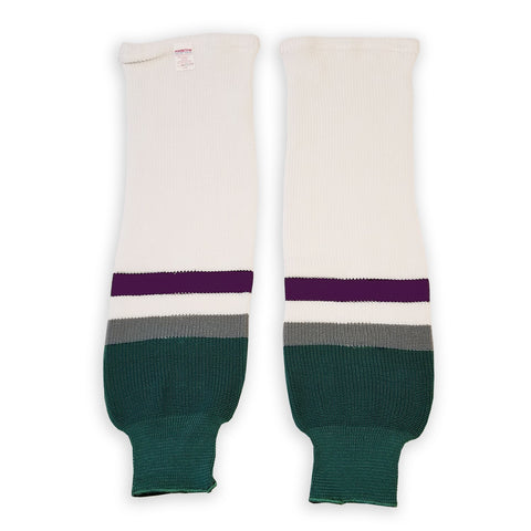 Modelline 1990s Anaheim Mighty Ducks Home White Knit Ice Hockey Socks