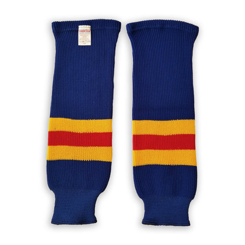 Modelline 1970s Colorado Rockies Away Royal Blue Knit Ice Hockey Socks