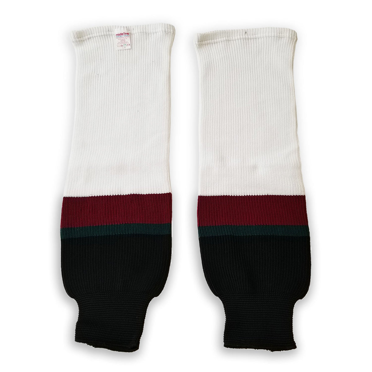 Modelline 2001-05 Phoenix Coyotes Away White/Black Knit Ice Hockey Socks