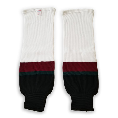 Modelline 2001-05 Phoenix Coyotes Away White/Black Knit Ice Hockey Socks