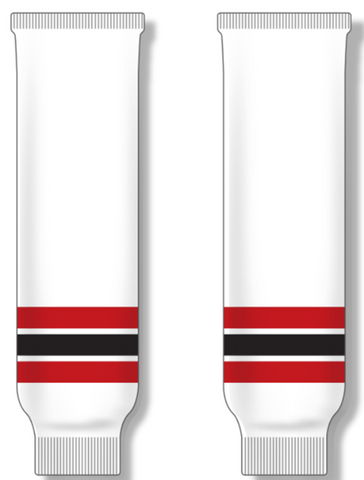 Modelline  Quebec Remparts Home White Knit Ice Hockey Socks
