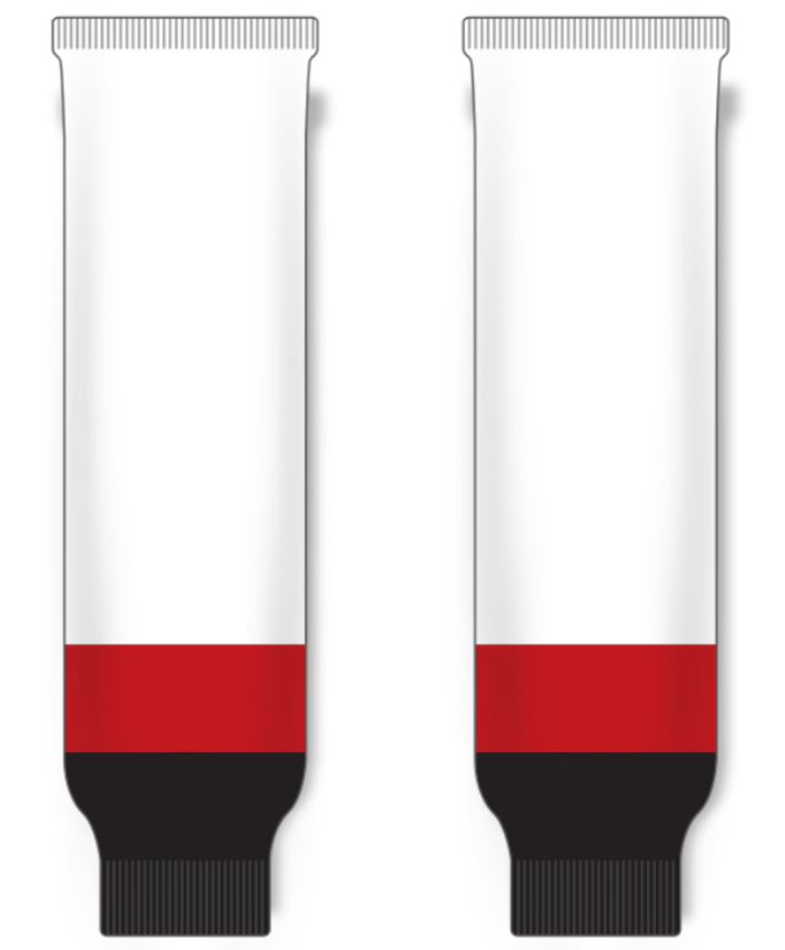 Modelline Rouyn-Noranda Huskies Home White Knit Ice Hockey Socks