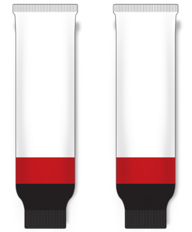 Modelline Rouyn-Noranda Huskies Home White Knit Ice Hockey Socks