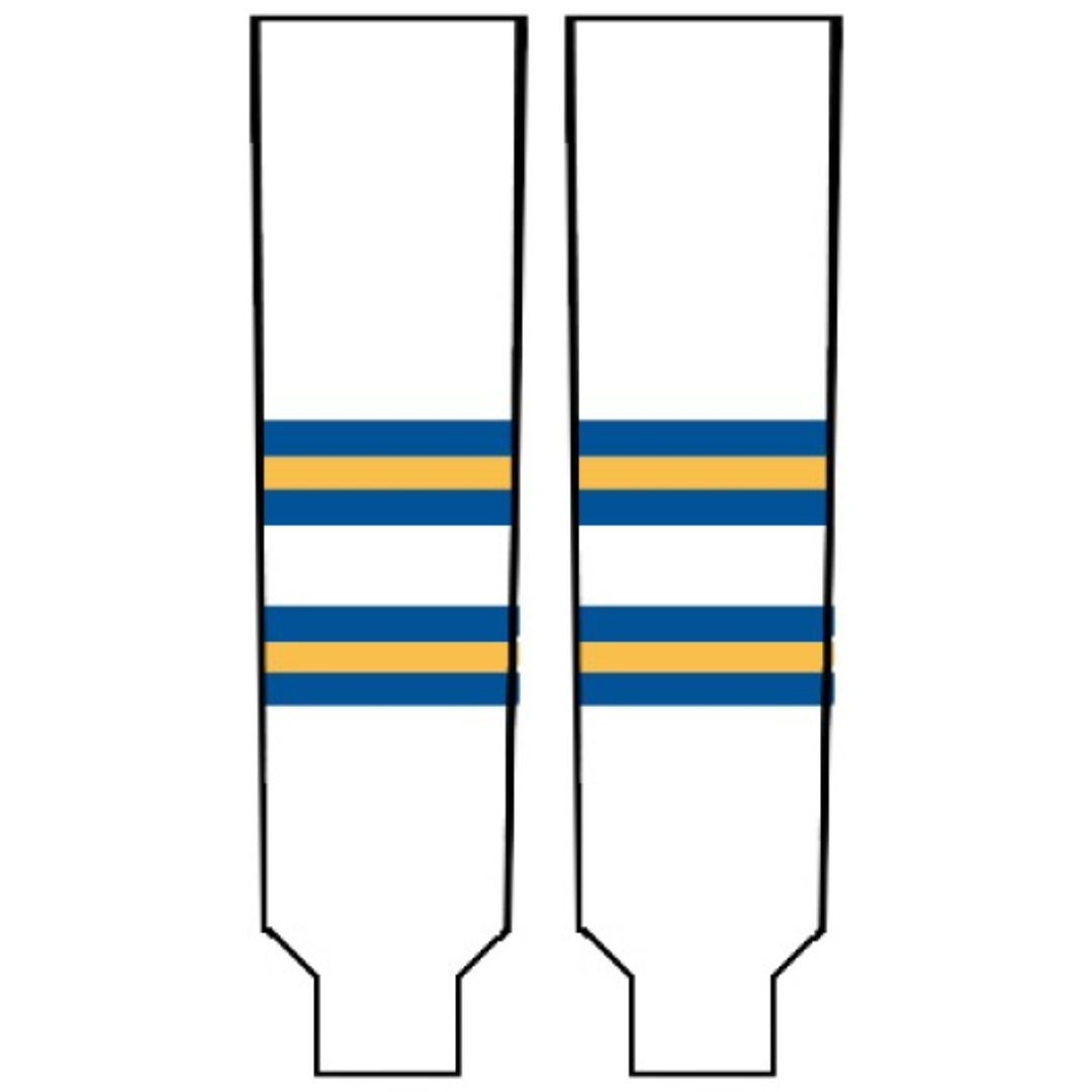 Modelline 2018 Buffalo Sabres Winter Classic White/Royal Blue/Gold Knit Ice Hockey Socks