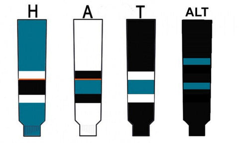 Modelline San Jose Sharks Alternate Black Knit Ice Hockey Socks