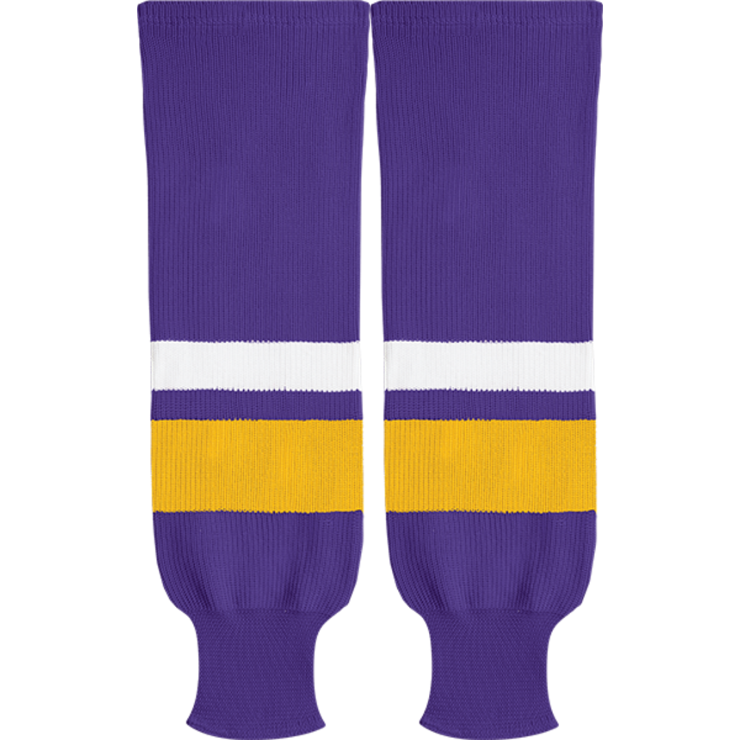 Kobe Sportswear X9800 Purple/Gold/White X Series League Knit Ice Hockey Socks
