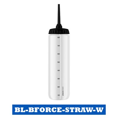 Blue Sports White Straw Water Bottle