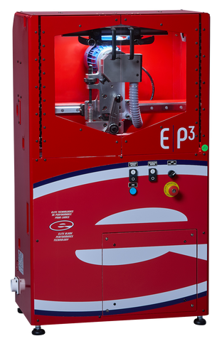 Elite E-P3 blade profiler — the pro-level profiling machine used by 135+ NHL, AHL and NCAA teams, in use at ProStride Hockey